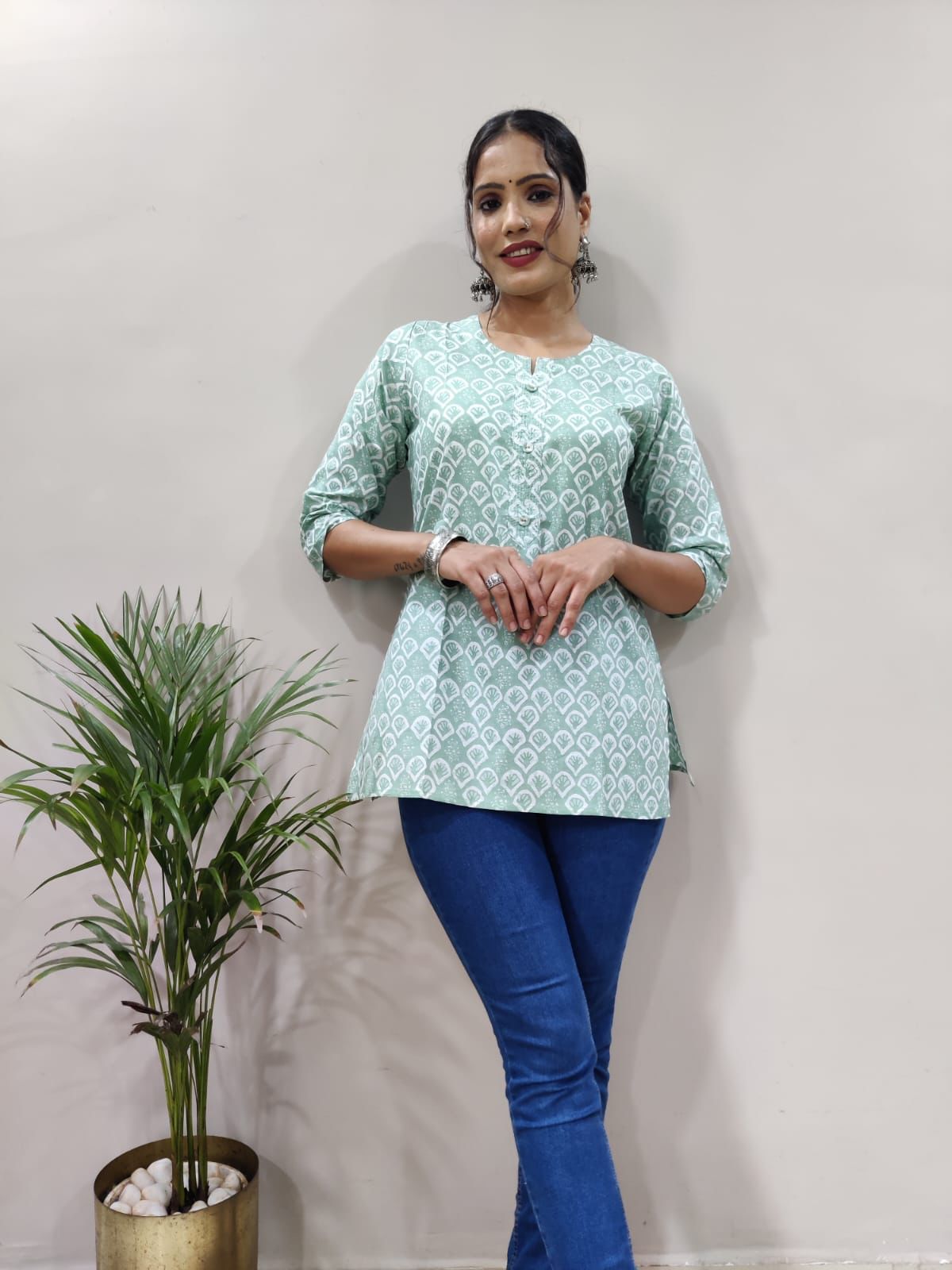 Mann Regular Wear Cotton Short Printed Kurtis Catalog